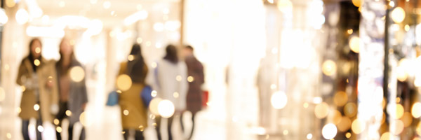 Shopping mall blur background with bokeh