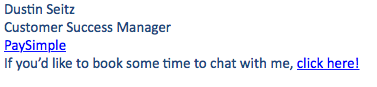 email signature link to booking page