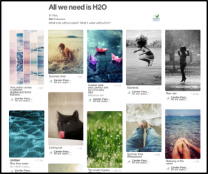 A Board curated by Center Parcs. Notice that it highlights a particular mood, not a specific product or service. Boards like these can fill out your brand’s personality on Pinterest.